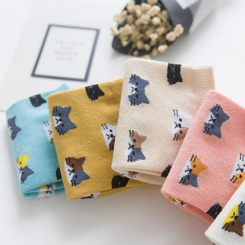 Image of Cat Pattern Socks (short), Clothing - catsbeststore