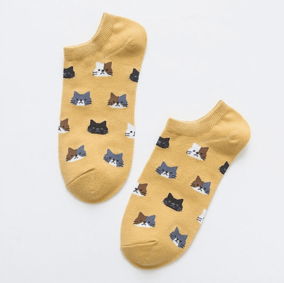 Cat Pattern Socks (short), Clothing - catsbeststore