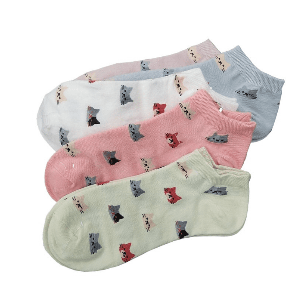 Cat Pattern Socks (short), Clothing - catsbeststore